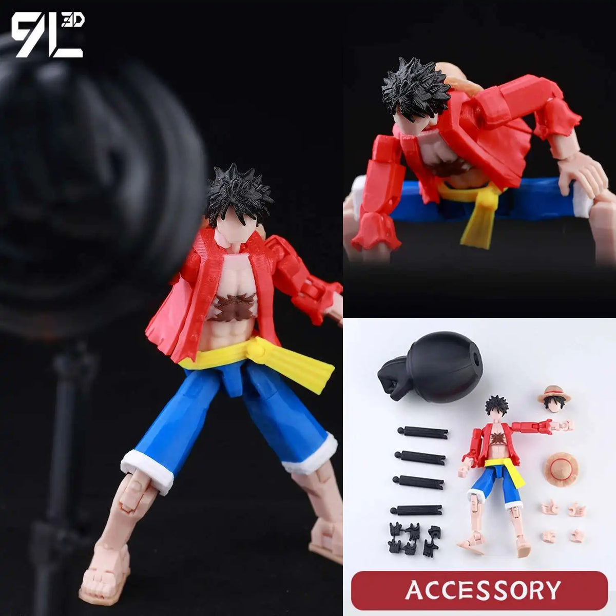 A fully articulated 14cm action figure of Jujutsu Kaisen Yuji Itadori in a red and blue outfit.