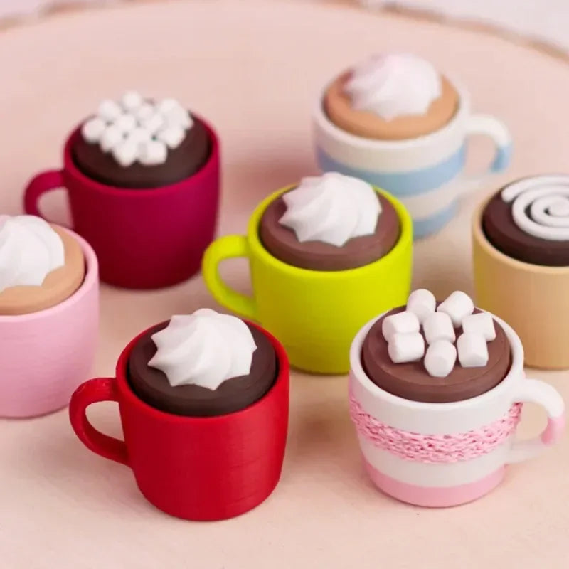 Cute Cartoon Cake Fidget Keychain – Stress Relief Clicker Toy