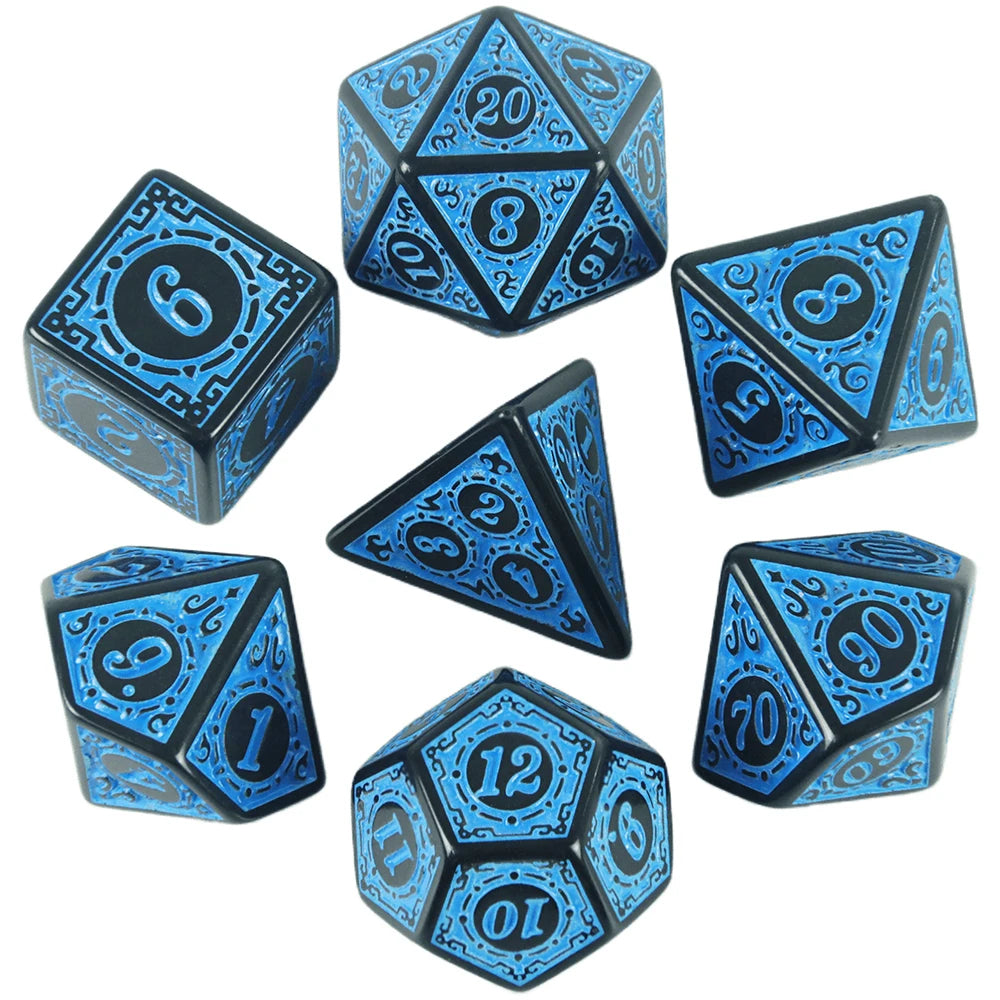 Textured Polyhedral Dice Set for RPG and Tabletop Games
