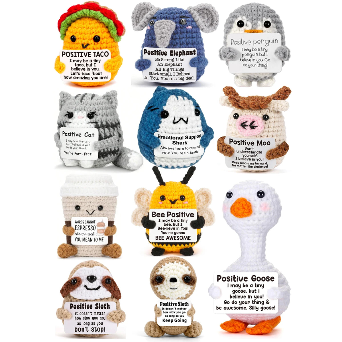 Positive Energy Crochet Animal Gift