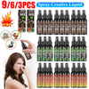 A collection of nine spray bottles of creative liquid for pranks and gag purposes