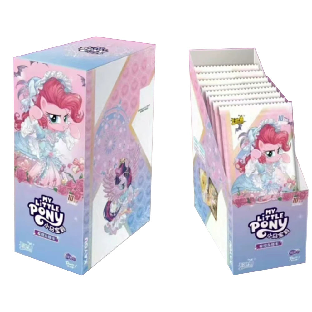 A box of My Little Pony 40th Anniversary Limited Edition trading cards featuring a pink pony character.