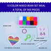 A mixed bean set meal of 900 pieces including colored beads, ironing paper, and keychain accessories.