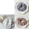Plush Knit Scrunchie Hair Ties with Leather Accent