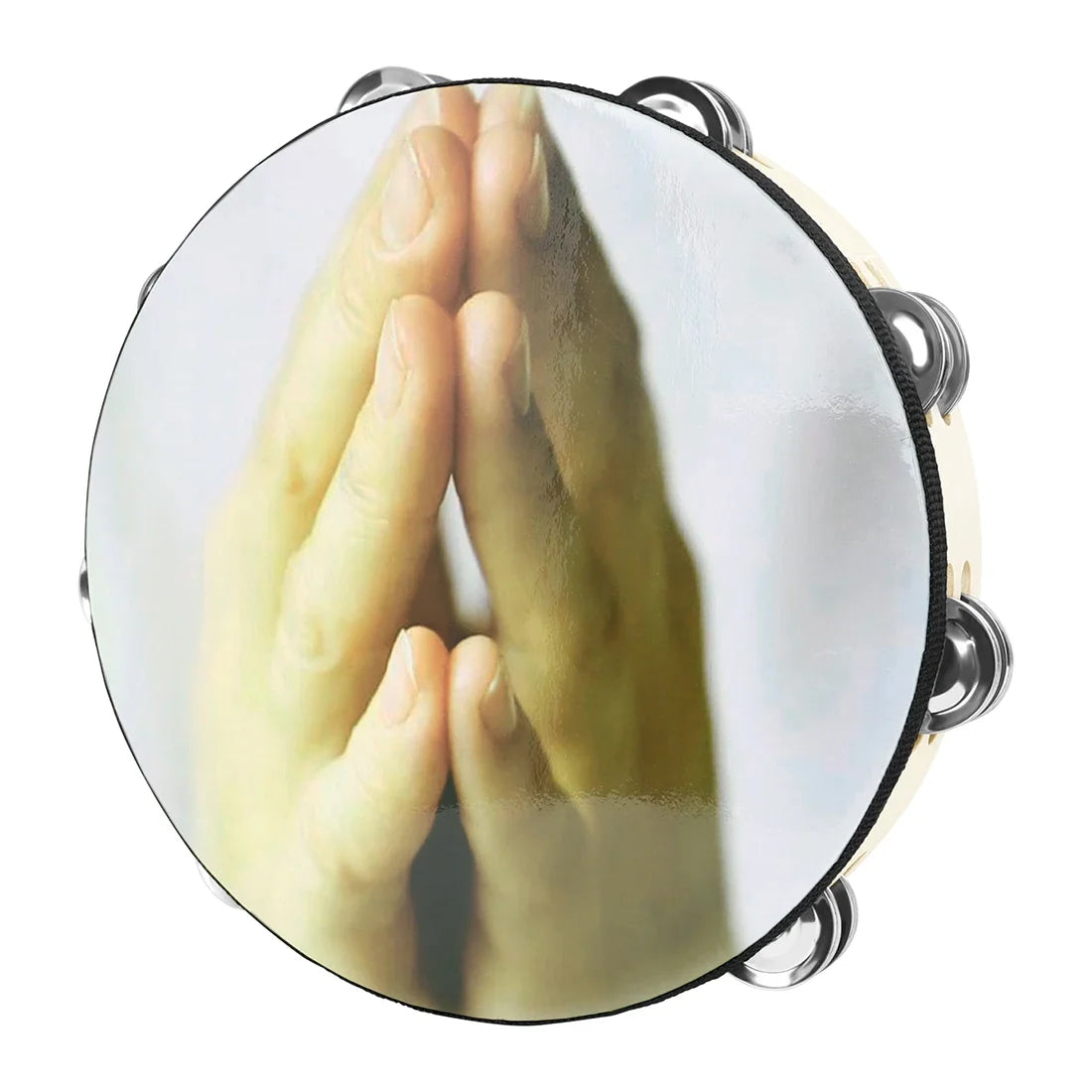 Professional Wooden Tambourine with Double Row Jingles