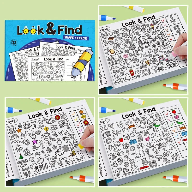Look and Find Coloring Book for Kids – 32 Pages of Fun Activities