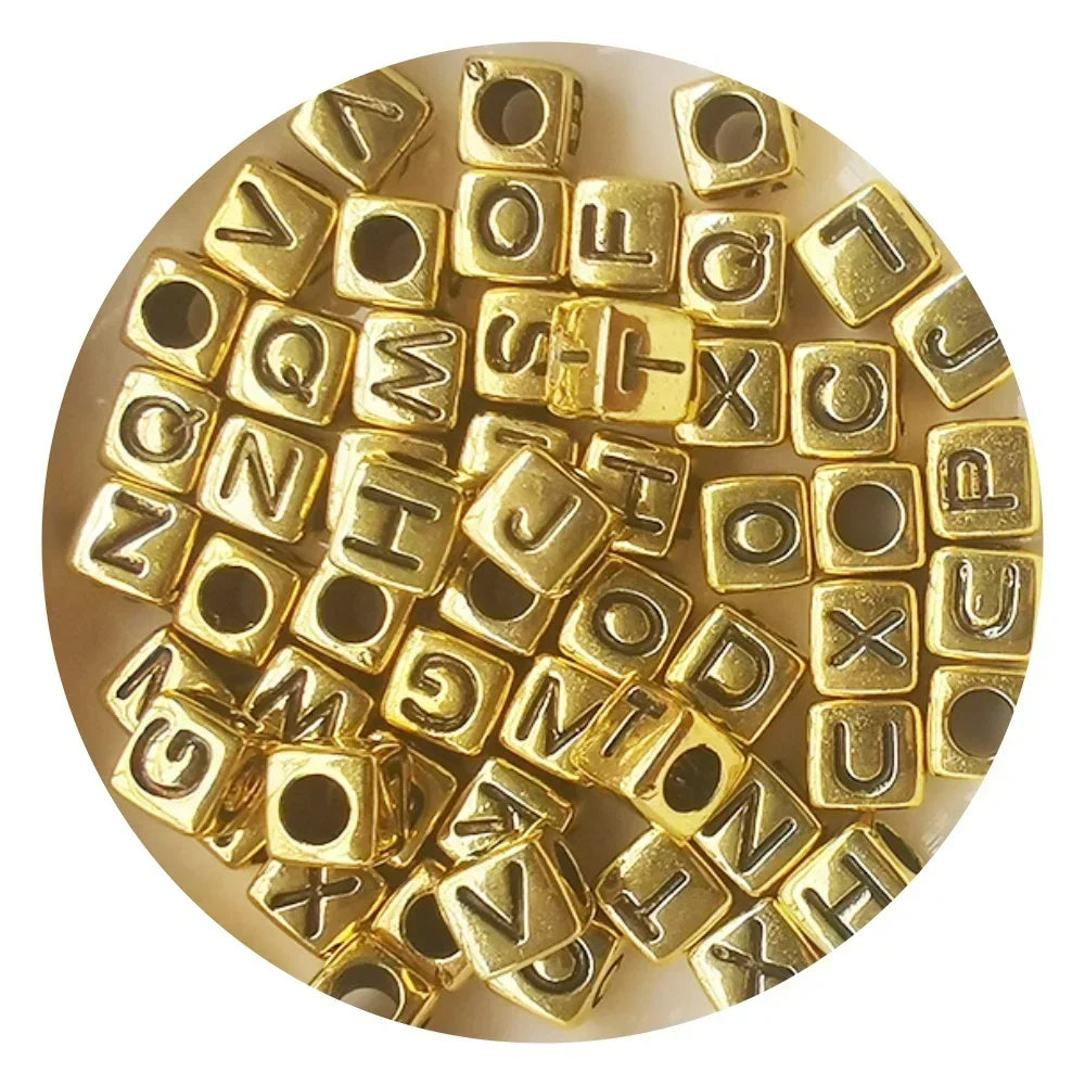 Acrylic Alphabet Beads for Jewelry Making - Mixed Letter Cubes