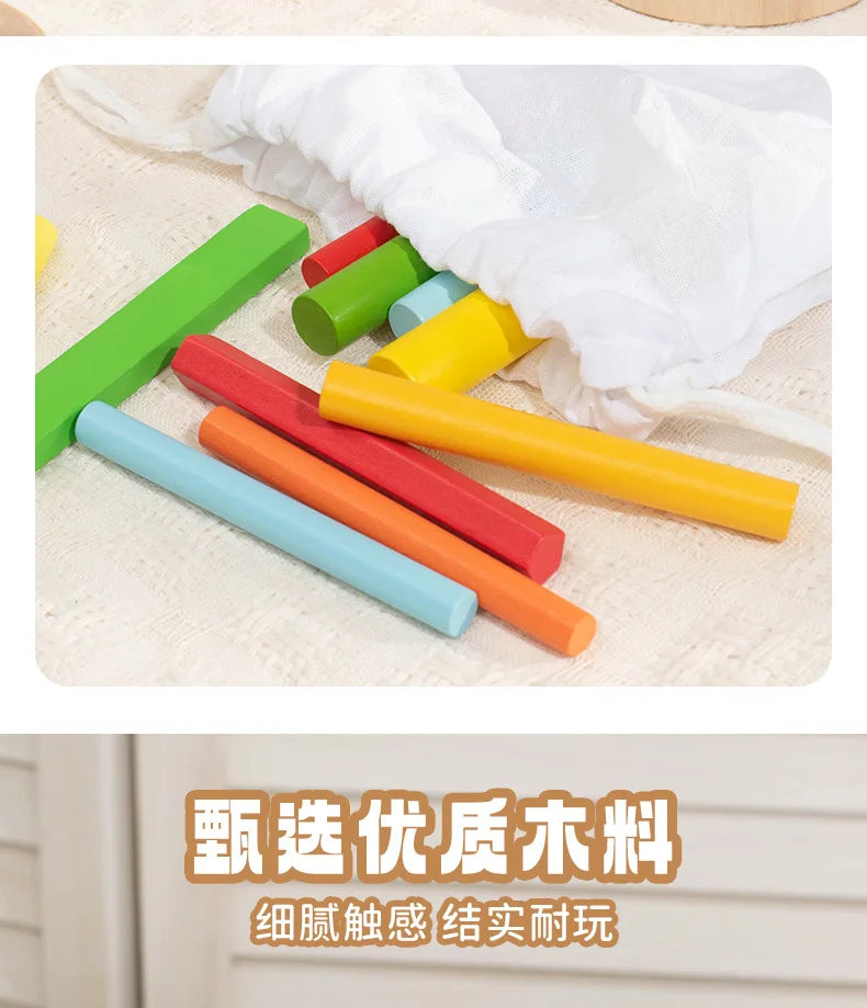 Wooden Montessori Color Sorting Toy for Toddlers