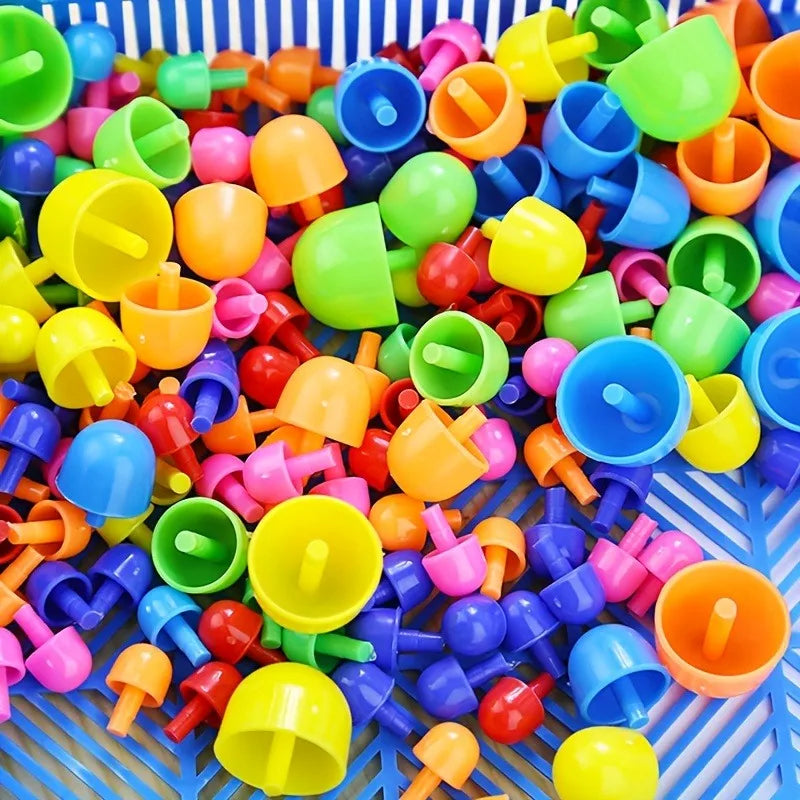 Pegboard Building Set – Colorful STEM Learning Toy with Beads and Rubber Stoppers