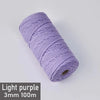 A spool of light purple 3mm cotton macrame cord measuring 100 meters.