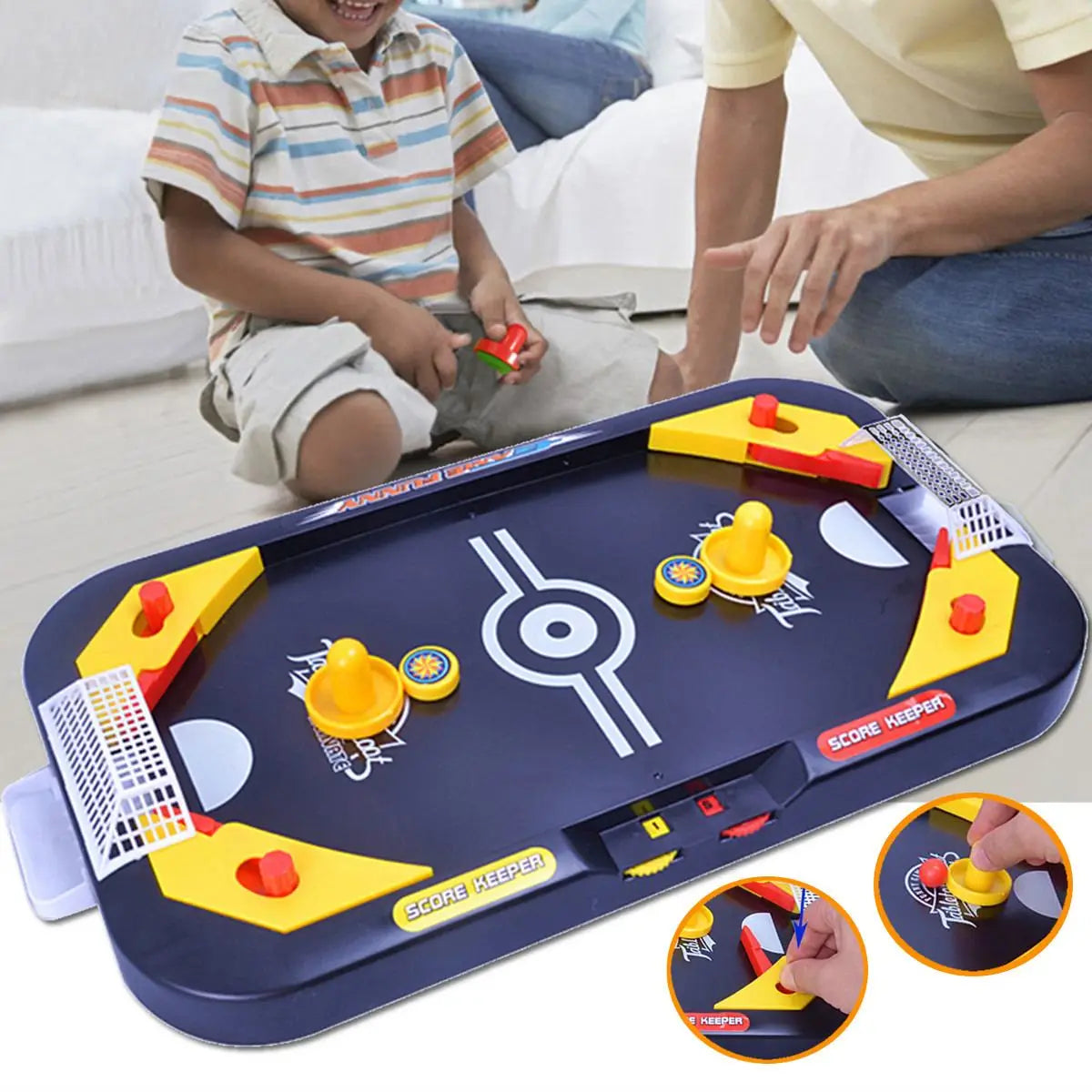 2-in-1 Desktop Air Hockey & Ice Hockey Game Set