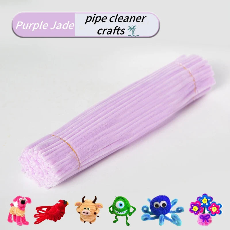 100-Piece Chenille Stem Pipe Cleaners for Crafts & Decor