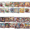 A collection of DIY diamond painting birthday cards featuring various flower and bird designs.