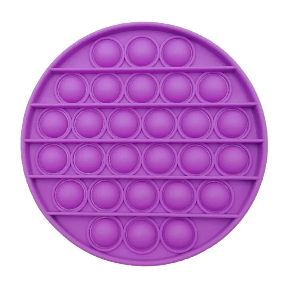 A purple pop bubble sensory fidget toy with multiple bubbles arranged in a grid pattern.