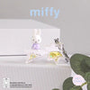 A Miffy Dream keychain featuring a small white rabbit charm and a star-shaped clear charm.