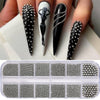 A collection of gold caviar beads in various sizes and mixed shapes for DIY nail art