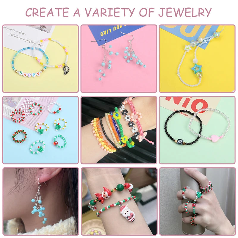 5200+ Glass Rice Beads in 24 Colors for DIY Jewelry Making