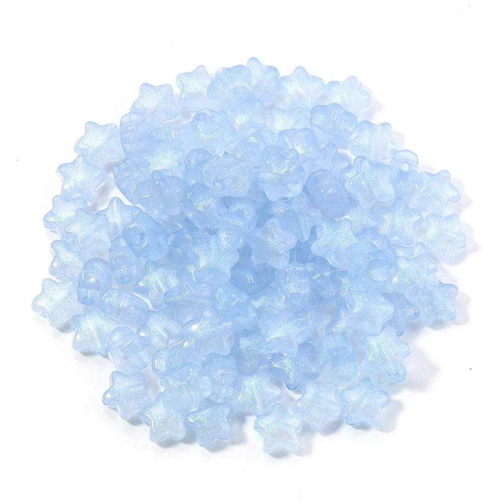 Mermaid Star Acrylic Beads – 10mm Luminous Loose Beads for DIY Jewelry