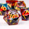 Liquid Core Polyhedral Dice Set – 7 Sharp-Edge Resin Dice with Swirling Quicksand