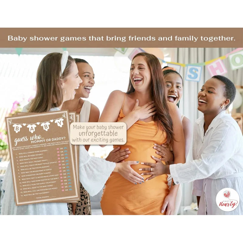 Baby Shower Guess Who Game Cards (Set of 10) for Mom or Dad