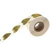 Roll of gold thank you stickers for gifts and packaging tape