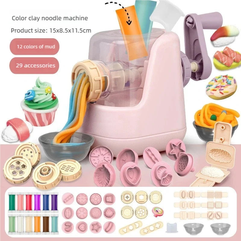 Creative Ice Cream Shop Clay Set with Noodle Maker for Kids
