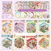 A collection of 21 miniature cottage-themed stickers and components for journaling and crafts.