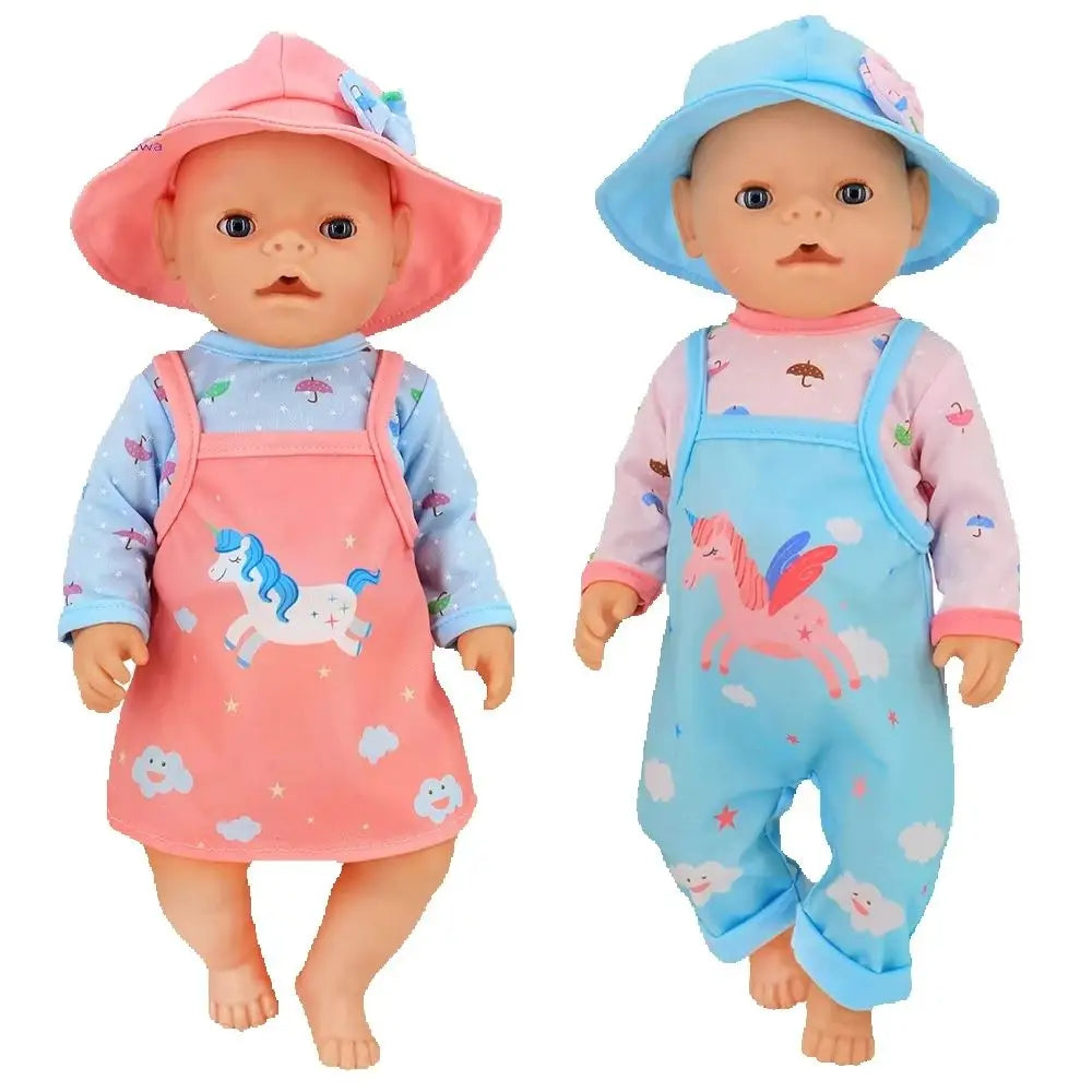 Doll Outfit Set with Hat for 17-43 cm Baby Dolls