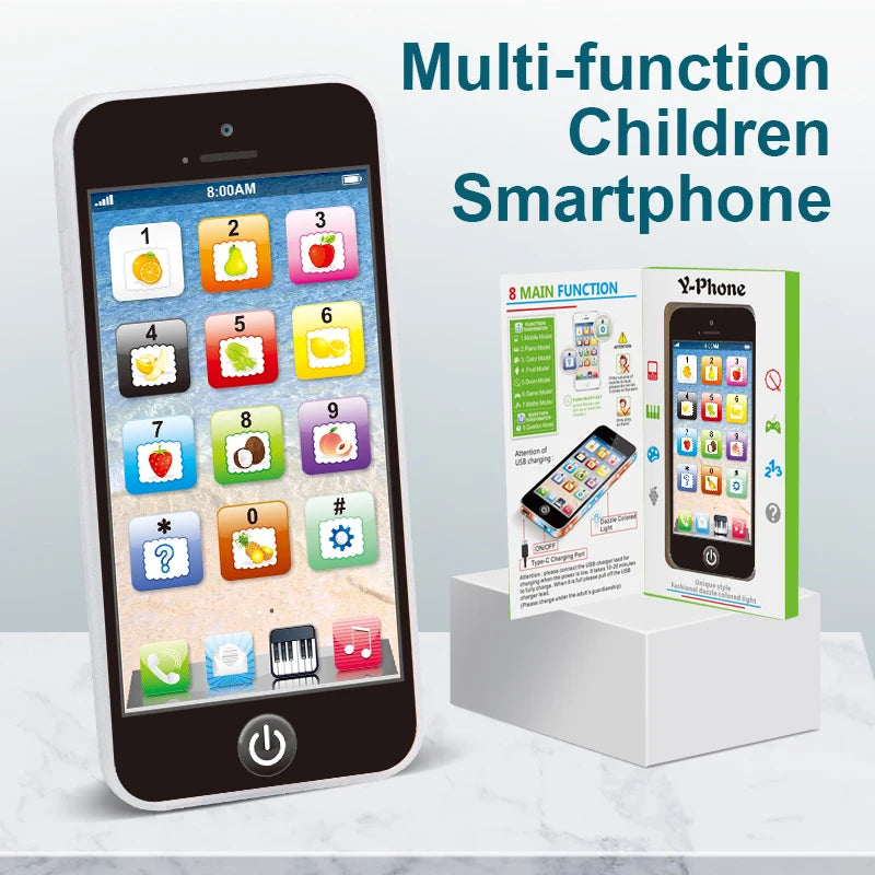 Kids' Interactive Learning Phone – Musical Toy with Lights & English Sounds