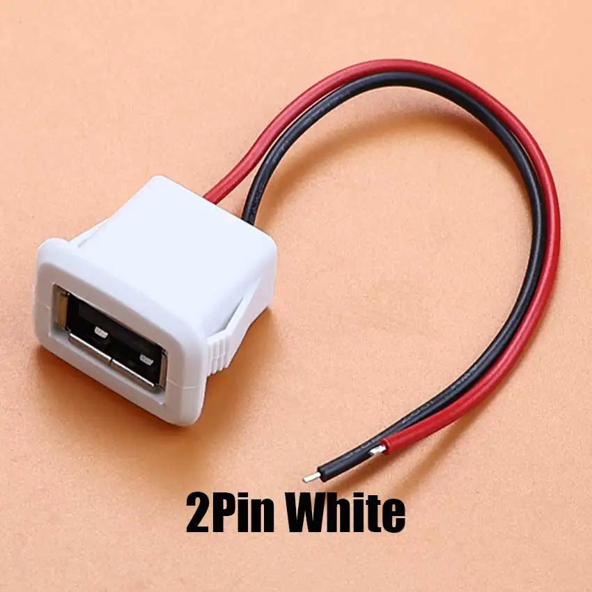 A white 2Pin connector with a red and black cable is shown against a light background.