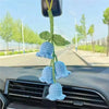 Handmade Crochet Bluebell Flower Car Pendant