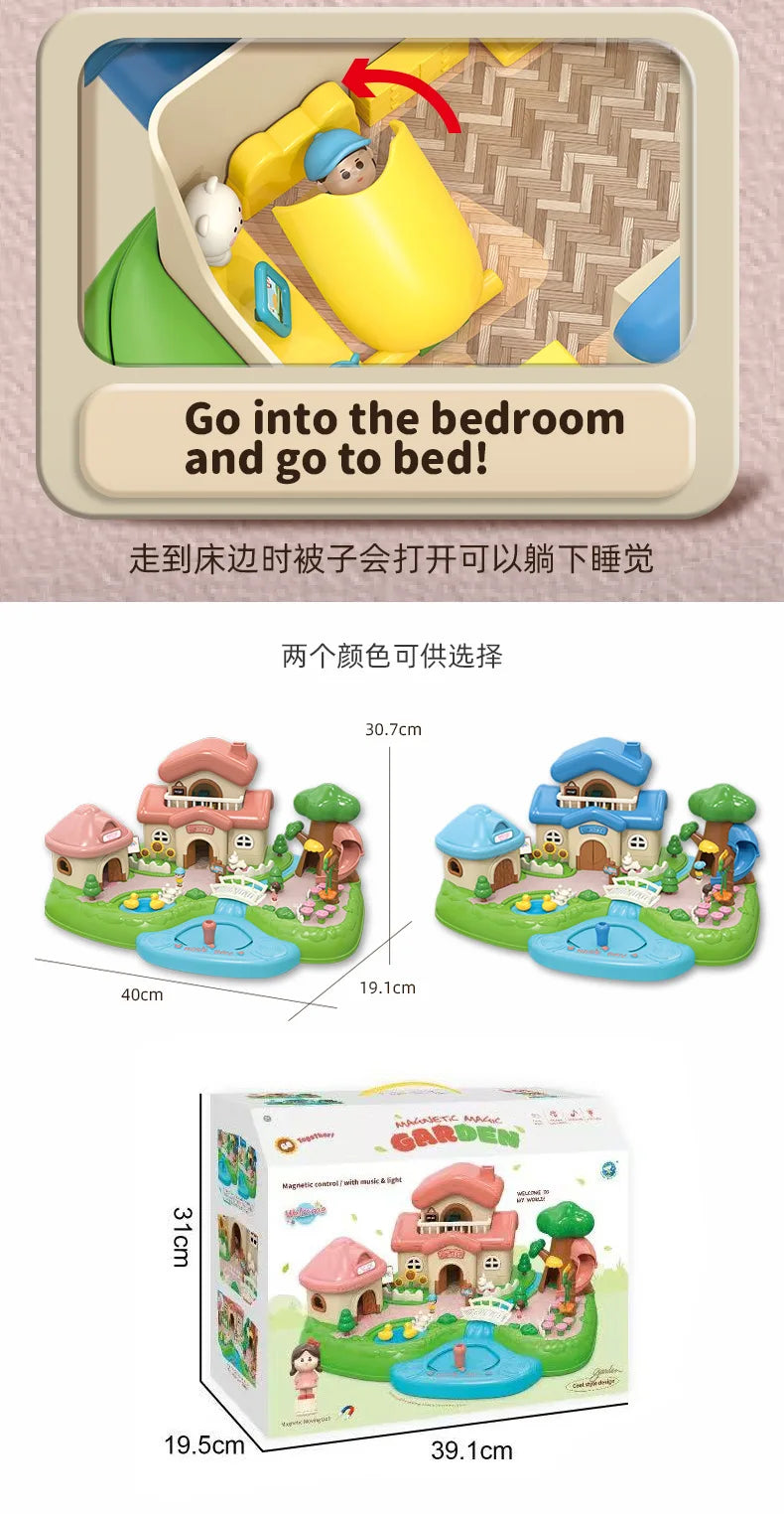 Magnetic Movable Princess Castle Dollhouse Playset
