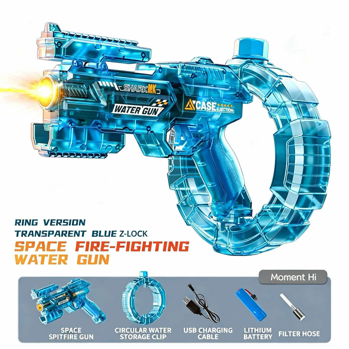 Electric Water Gun with Recoil Effect & Sensor Lights
