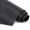Roll of premium black cowhide leather with a lychee texture
