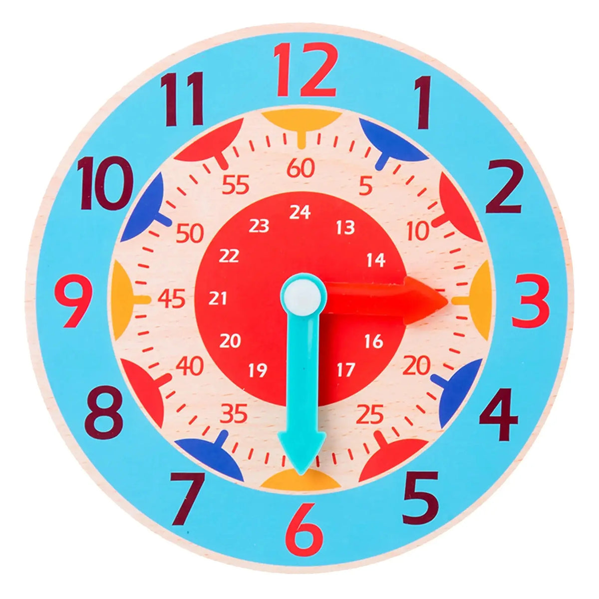 Wooden Montessori Clock Toy for Kids Learning Time