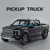 A black 1:20 scale Ford Raptor F150 diecast model truck is shown in a side profile against a gray background.