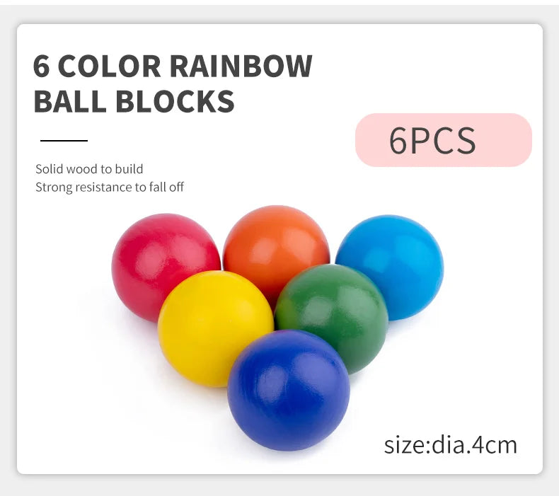 Wooden Rainbow Stacking Blocks for Toddlers & Kids