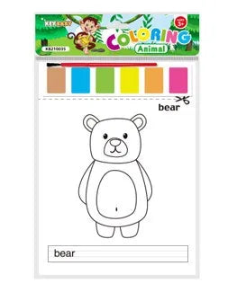 Coloring page for an animal bear featuring a line drawing.