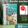A box of 80 color acrylic markers for painting on various surfaces