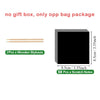 A black box containing two wooden styluses and fifty scratch notes for a rainbow art set.