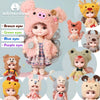 16cm Articulated Fashion Doll with Big Eyes and Dress-Up Outfit