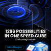 A blue GAN14 Maglev speed cube with various tuning choices displayed on a dark background.