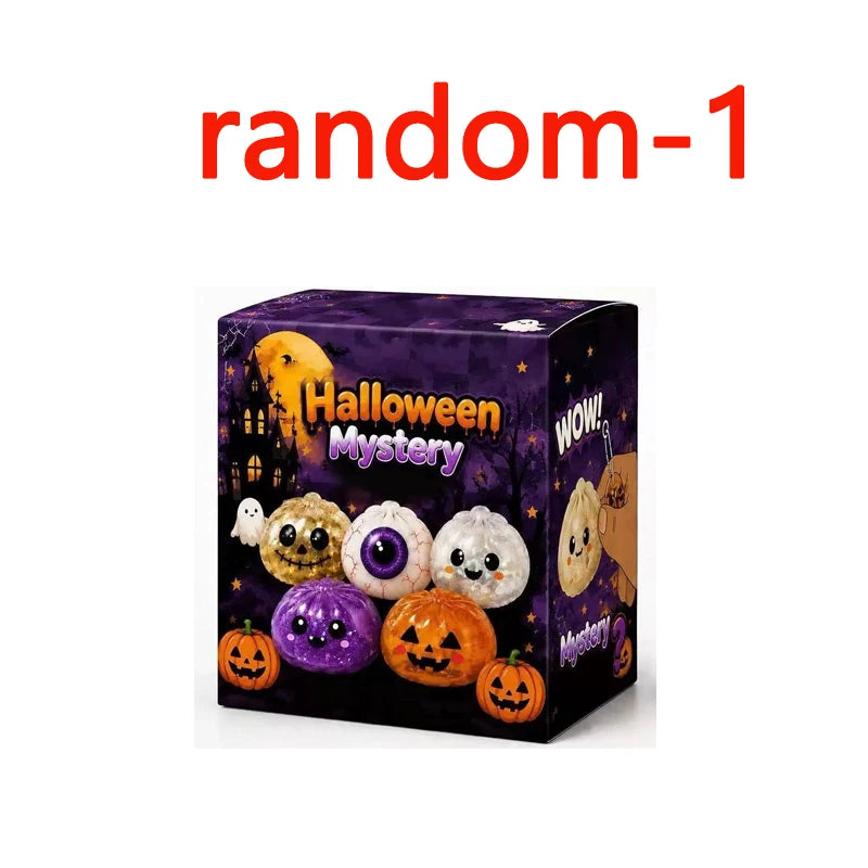 Halloween Mystery Squishy Fidget Toy — Glitter Pumpkin, Ghost & Skull Designs