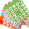 A green puzzle board for a memory match game featuring various vegetables like carrots, broccoli, and peppers.