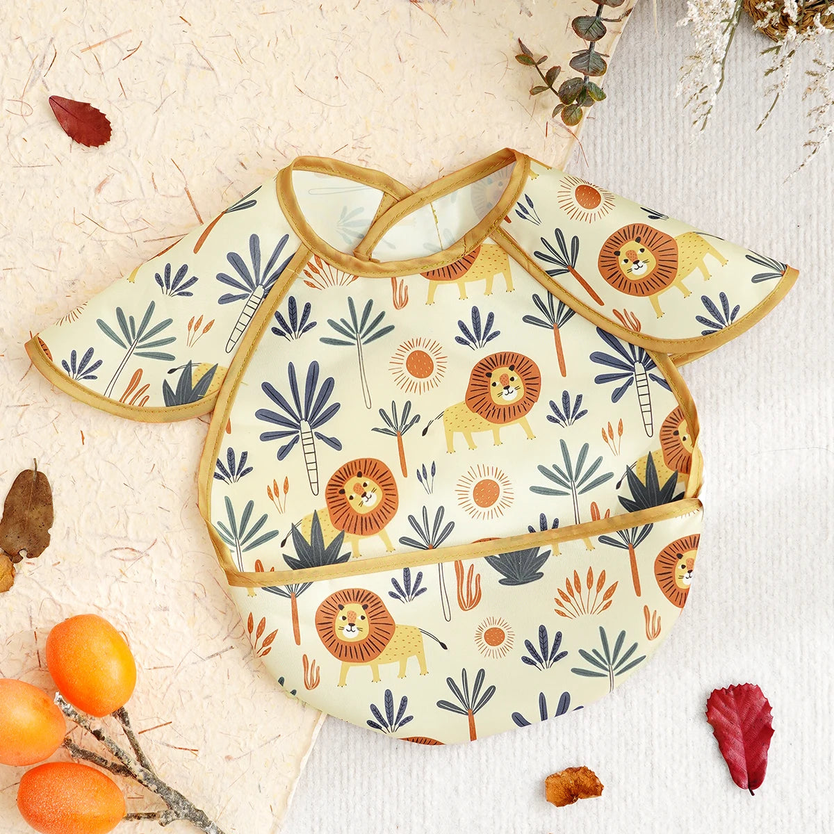 Waterproof Adjustable Baby Bib with Catch Pocket