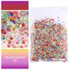 Bag of transparent AB coated resin rhinestones in various colors and shapes for crafts