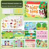 An animal-themed DIY book set with 10 pages, including paper, ring buckles, and granular accessories for learning.