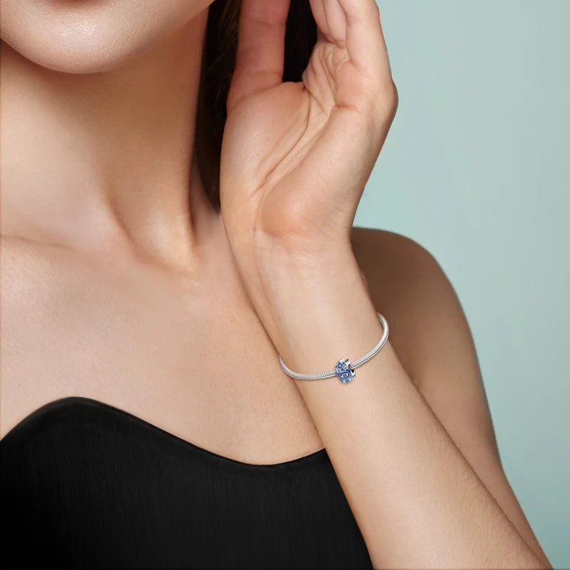 Classic Charm Bead with Cubic Zirconia Accent