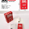 A red box of 500 Crazy Cards expansion pack showing the product details and cards.