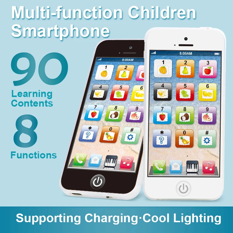 Kids' Interactive Learning Phone – Musical Toy with Lights & English Sounds